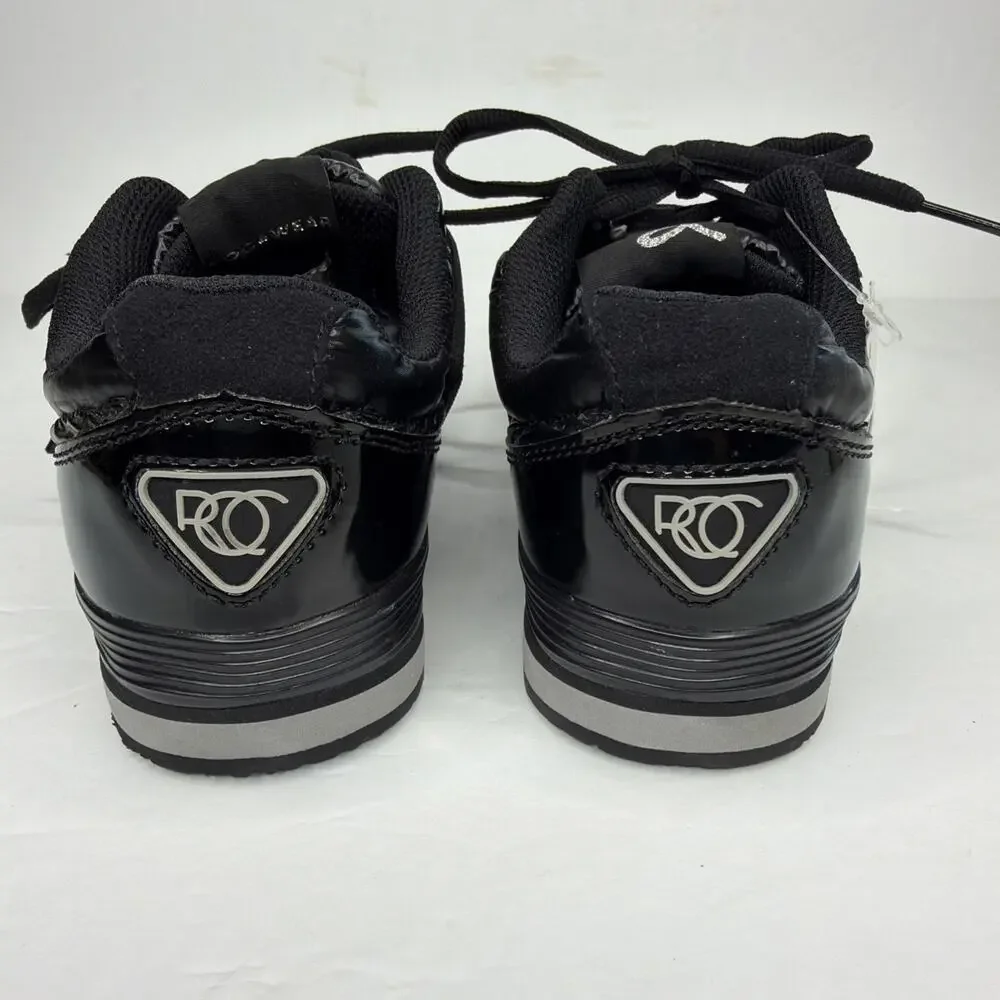 Rocawear Black Sneakers Women's Sz 6.5 Shiny Patent Soft Fabric Shoes New in Box
